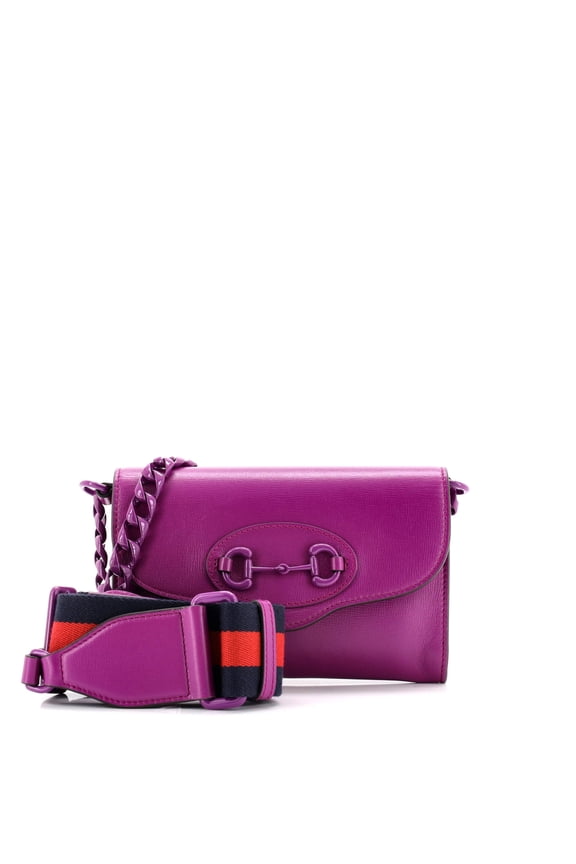 Pre-Owned Horsebit 1955 Curved Flap Shoulder Bag Leather Mini By Rebag