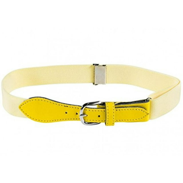 Kids Elastic Adjustable Belt with Leather Closure - Banana Yellow