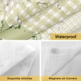 thumbnail image 4 of No Hook Shower Curtain with Snap in Liner, Spring Flower Leaf Buffalo Plaid Waterproof Bath Curtain Double Layers with See Through Top Window, Pastoral Floral Botanical Hotel Shower Curtains 72x84in, 4 of 9