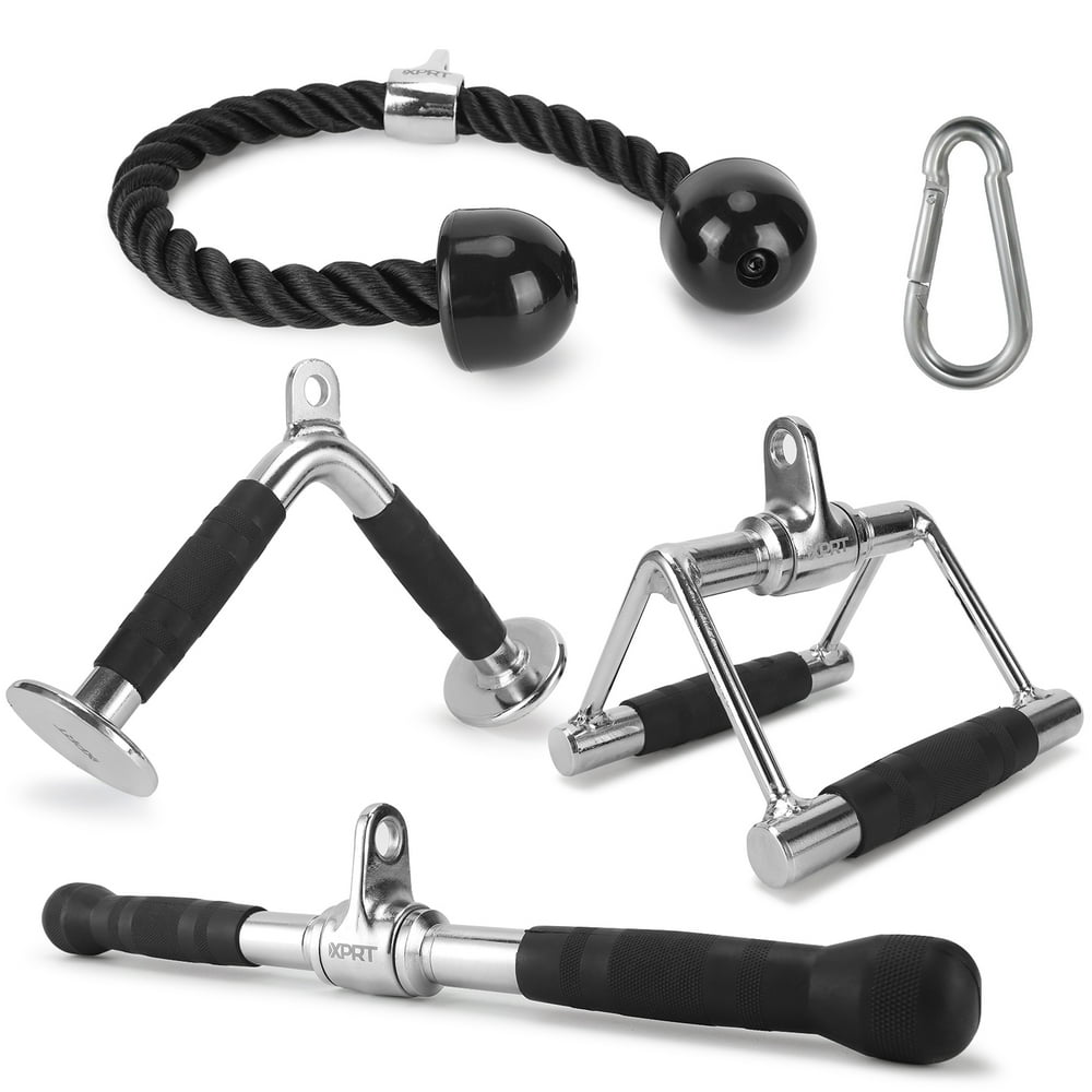 XPRT Fitness Tricep Press Down Cable Attachment, V Handle with Rotation, Rotating Bar, Tricep