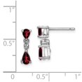 thumbnail image 4 of Auriga Fine Jewelry 925 Sterling Silver Rhodium Pear Garnet and Diamond Post Drop Earrings for Women, 4 of 6