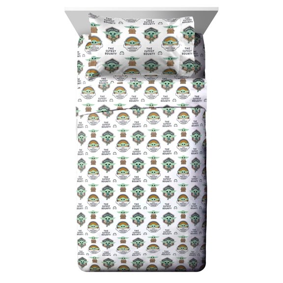 Mandalorian The Child Kids 3 Piece Twin Sheet Set, 100% Microfiber