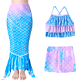 thumbnail image 4 of CARETOO Girls Swimsuit 3PCS Mermaid Tail Swimming Suits Kids Summer Tankini Set Multi Ruffled Halter Colorful Fish Scale Pattern Swimwear 4-10 Years Princess Bathing Suit, 4 of 6