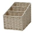 thumbnail image 1 of Cesta de almacenamiento de 3 compartimentos hecha a mano, práctico organizador de escritorio, contenedor de artículos pequeños para dormitorio, estant Beige, 1 of 8