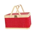 thumbnail image 5 of oshhni Picnic Basket Convenient Easy to Use Practical Woven for Outdoor Snack Bread Red, 5 of 9