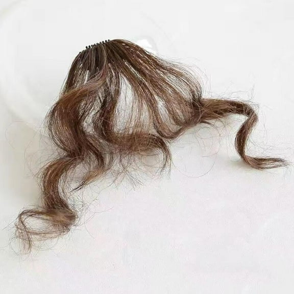 QHUDLV Synthetic Curly Hair Bangs Clip-in Hair Extensions, Easy to Use Fake Bangs