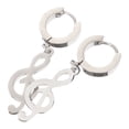 thumbnail image 2 of 1 Pair Musical Symbol Dangle Earrings Cool Hip Hop Earrings Men Ear Jewelries, 2 of 6