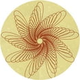 thumbnail image 1 of Ahgly Company Tapis Rond Lavable en Machine Intérieur Transitionnel Jaune Soleil, 5 Pieds Rond, 1 of 7