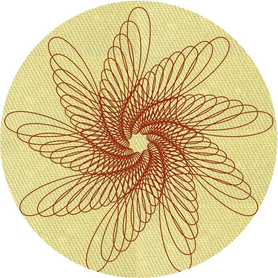 Ahgly Company Machine Washable Indoor Round Transitional Sun Yellow Area Rugs, 4' Round