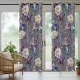 thumbnail image 5 of Outdoor Curtains for Patio Waterproof, Spring Flowers Outdoor Privacy Panels Grommet, Farmhouse Retro Botanical Purple Blue Floral Blackout Outside Curtains for Porch/Cabana 54"x84", 2 Panels, 5 of 8