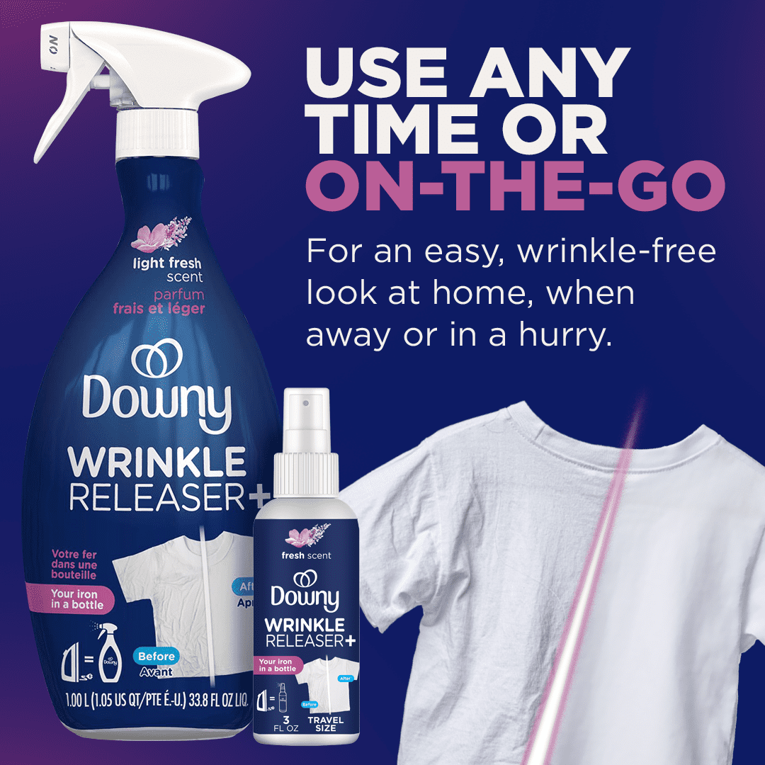 Downy Wrinkle Releaser and Refresher Fabric Spray, Light Fresh Scent, 33.8 fl oz