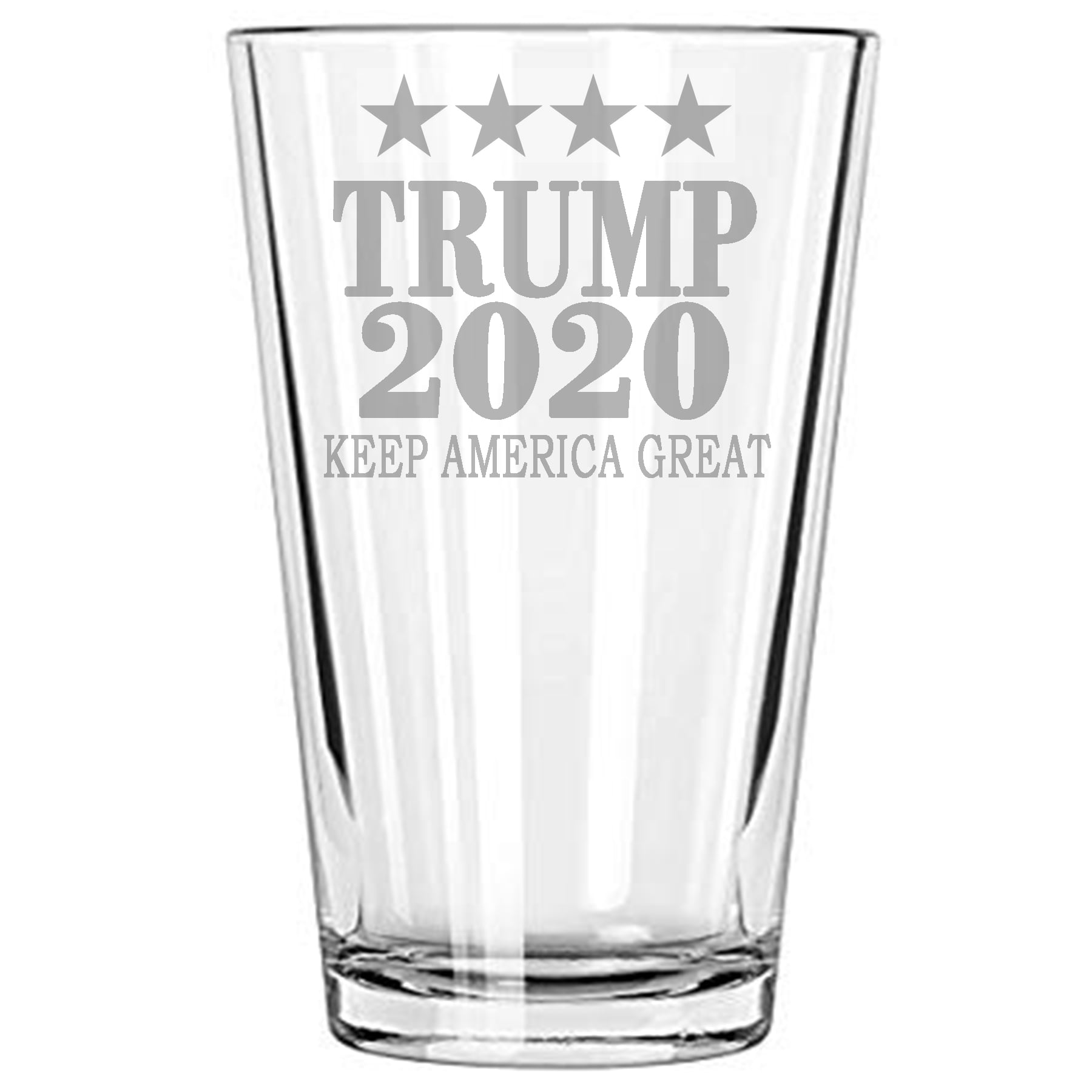 TRUMP 2020 Donald Beer Pint Glass Engraved Conservative Republican MAGA Patriot 