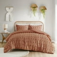 thumbnail image 2 of Intelligent Design Lucy Full/Queen Clip Jacquard Duvet Cover Set - Rust, 2 of 9