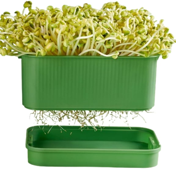 Bxaolu Seed Growing Tray, BPA Free PP Soil-Free Sprouting Tray Stackable Space-Saving Planting Pot for Growing Bean Sprouts, Broccoli, Alfalfa & Microgreens Sprouts Kit