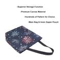 thumbnail image 3 of FORMRS Womens Canvas Tote Bag with Zipper Inner Pocket Shoulder Handbag, Red and Blue Fireworks Pattern, 3 of 7
