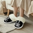thumbnail image 3 of Chririnla Plush House Slippers for Men Funny Skull Warm Plush Bedroom Shoes with Fur Edges, Casual Non-Slip Fuzzy Slippers, 3 of 7