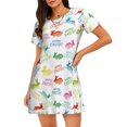 thumbnail image 1 of Vsdgher Joyeuses Pâques Motif Lapin Chemise de Nuit à Manches Courtes Col Rond Mignonne Robe de Nuit Confortable, 1 of 6