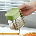 thumbnail image 4 of Vacemry Under $5 Glass Spice Jar, 300ml Condiment Container with Spoon, Clear Kitchen Canister for Sugar Pepper, Flip Top Lid Seasoning Storage, 4 of 7