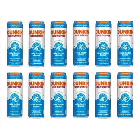 Dunkin' Iced Coffee Cans, 11 fl oz, 12 Pack (Cake Batter)