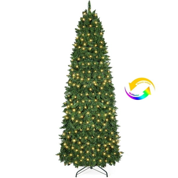 GVDV 7.5ft Pre-lit Christmas Tree, Artificial Christmas Tree with