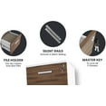 thumbnail image 5 of Modern Designs by Crafts and Comfort Lazio File Cabinet 3 Drawers with Lock - Great for Home and Office Use, Wheels and Fits Under Desks – Walnut / White Height 26 Inches, 5 of 7