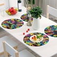 thumbnail image 5 of Tiger Eyes Black Round Placemats Plate Mats 15 Inch Non-Slip Heat Resistant Washable PVC Set Indoor for Kitchen Dining Table 1PC, 5 of 6