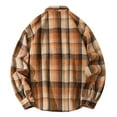 thumbnail image 2 of Felirenzacia Men's and Big Men's Tartan Shirt, Chest Pocket Long Sleeve Plaid Shirt,Coffee,L, 2 of 4