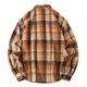 thumbnail image 4 of Blusa y camisa de manga larga con cuello vuelto para hombre, blusa informal a cuadros a la moda con botones y cuello vuelto, blusa de poliéster para hombre, 4 of 4