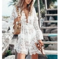 thumbnail image 4 of Hirigin Women's Crochet Loose Fit Mini Dress White Swimwear Cover-Up, Size XL, 4 of 4