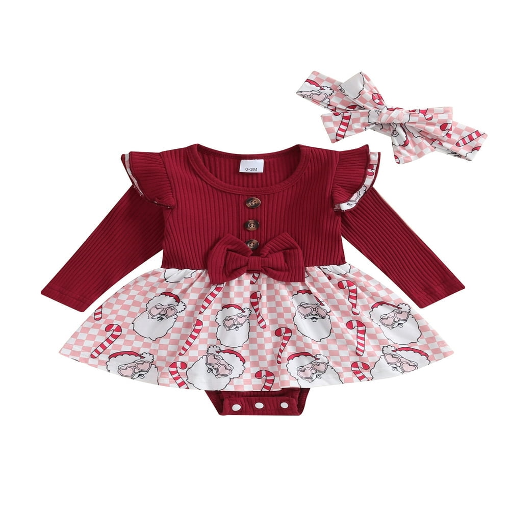 Ensemble Noël Bébé Fille 3 Pièces - Robe + Veste + Bandeau - Taille 3 Mois à 3 Ans