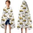 thumbnail image 3 of Cartoon Construction Vehicles Cranes Hooded Bath Towel，50"x30" for Ages 3 To 12 Kids, Quick Dry Lightweight Soft Microfiber Hood Beach Towel Cover Up for Kids, 3 of 7