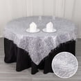 thumbnail image 2 of Efavormart 72" Silver Metallic Fringe Shag Tinsel Square Polyester Table Overlay, 2 of 3