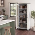 thumbnail image 2 of Bush Furniture Key West Tall Kitchen Pantry Cabinet with Doors and Shelves in Pure White and Shiplap Gray, 2 of 13