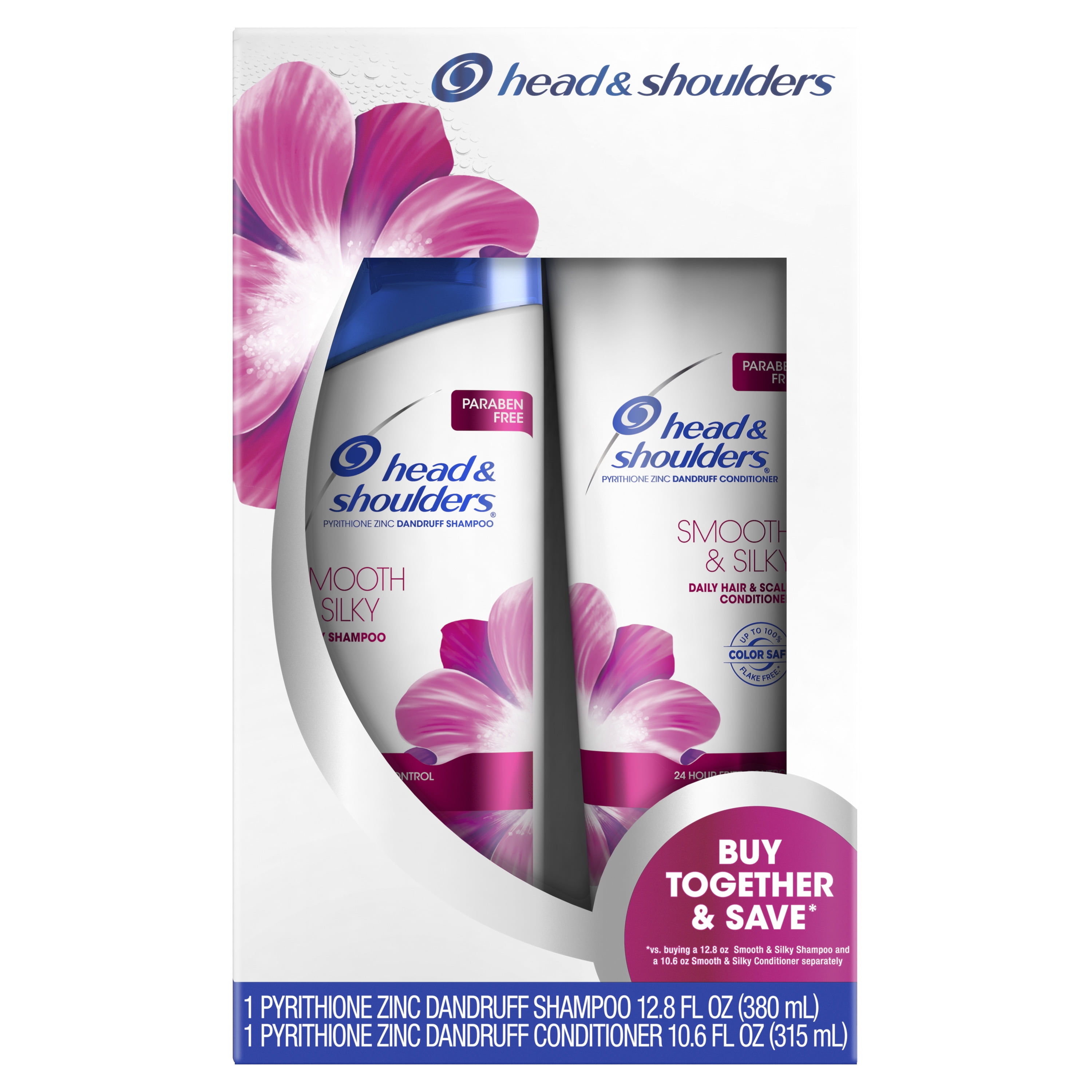 Head and Shoulders Shampoo Conditioner Set, Smooth Silky, 10.913.5 oz
