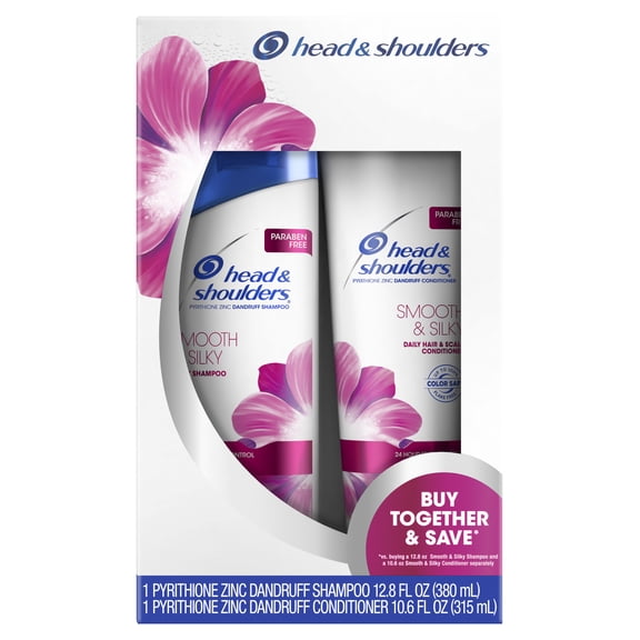 Head and Shoulders Shampoo Conditioner Set, Smooth Silky, 10.9-13.5 oz