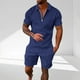 thumbnail image 2 of Trajes para Hombres Traje de Ajuste Clásico, Pantalones Cortos de Manga Corta Casual Solapa Color Sólido para Uso Al Aire Libre Y Diario, 2 of 6