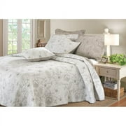 Peony Grey Full/queen Quilt Set