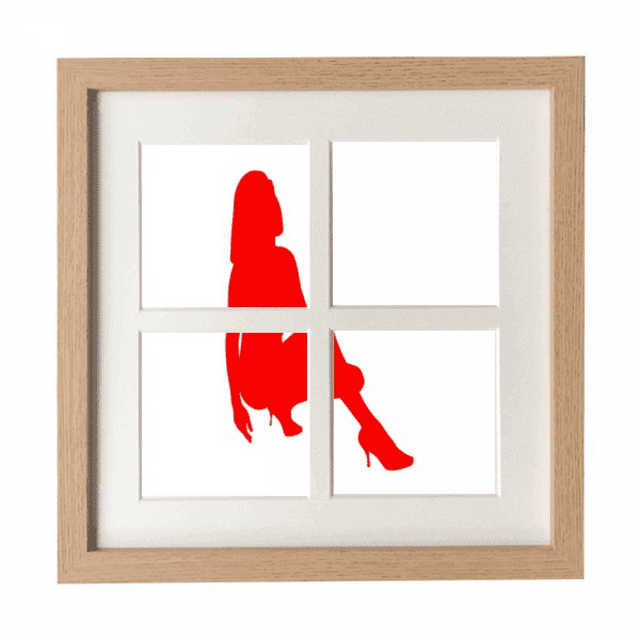 High-Heeled Shoe Women Art Deco Fashion Frame Wall Tabletop Display 4 Openings Picture