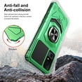 thumbnail image 2 of TJS for TCL 40 XE 5G Phone Case, with Tempered Glass Screen Protector, [Military Grade] Robotic Magnetic Support Car Mount Metal Ring Holder Kickstand Cover for TCL 40XE 5G (Green), 2 of 6