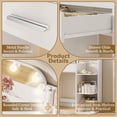 thumbnail image 3 of NEORIVER 32" Makeup Vanity Desk with Mirror and Lights, 3 Lighting Colors, 5 Storage Shelves & Large Drawer, White Vanity Set for Bedroom, Girls and Women, 3 of 9