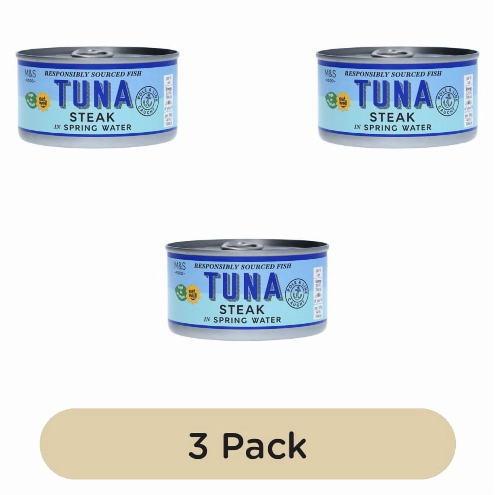 M&S Tuna Steak in Spring Water 200g, British Import (Pack of 3)