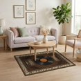 thumbnail image 3 of ODIKA 4'x6' Washable Area Rug Non-Slip, Chair-Friendly, Flatwoven Music Record Vintage Radio Note Border Round Cd Disc Retro Vinyl Refined for Home Office, Under Desk, 3 of 7