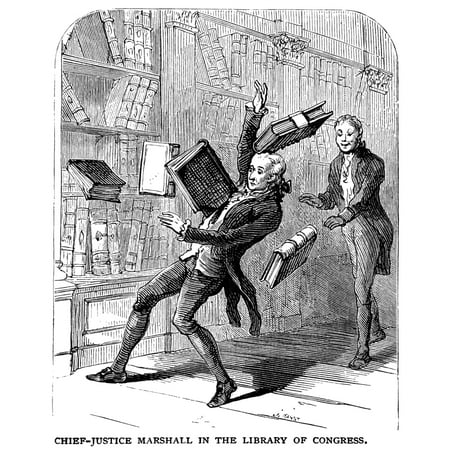 Congress Congress Semi Flush - John Marshall (1755-1835) Nchief Justice Of The United States Supreme Court 1801-1835 Chief Justice MarshallS Misadventure In The Library Of Congress Wood Engraving 19Th Century Rolled Canvas Art - (