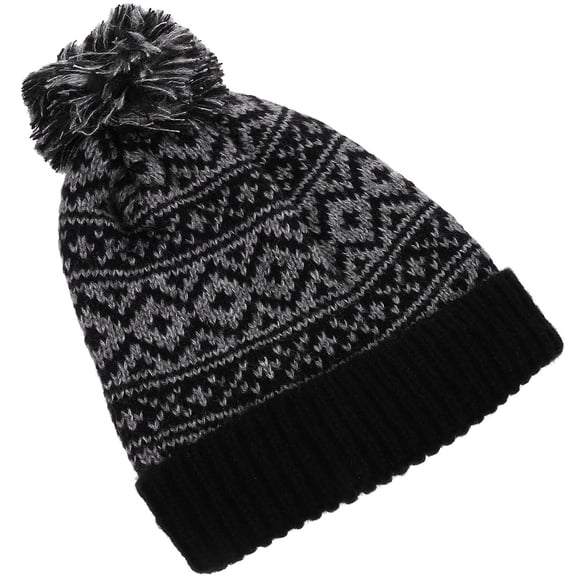 Worgeous 1Pcs Knitted Beanie Hat Casual Cotton Warmth Ear Protection Black Beige