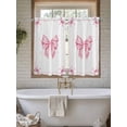 thumbnail image 4 of Valentine's Day Bathroom Window Curtain, Pink Bowknot Ribbon Modern Minimalist Art Light Filtering Coffee Kitchen Curtains, Bedroom Living Room Curtains 2 Panel 84"x54", 4 of 6