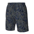 thumbnail image 5 of Kdxio Golden Peonies Pattern Mens Casual Shorts - Drawstring Summer Beach Sports Shorts for Men, 5 of 9