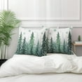 thumbnail image 3 of Winter Forest Throw Pillow Covers Pine Tree Snowflakes Pillow Case Home Decor Green Snow Scenery Pillow Covers 20x20 Inch Set of 2 Farmhouse Seasonal for Sofa Couch Bedroom, 3 of 6