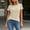 Beige, variant on Women's Short Sleeve Striped Shirt Summer Crewneck T Shirt Basic Tops S-XXL Yellow XXL(XXL)