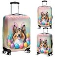 thumbnail image 2 of Happy Easter Shetland Sheepdog with Bunny Ear Headband and Flowers Travel Luggage Cover Sheltie Dog Lover Gifts Suitcase Dust Protective Decor - 13001, 2 of 5