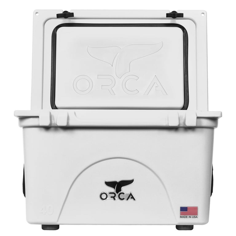 ORCA 40 Quart Insulated Portable Cooler, 34 Can Capacity, White